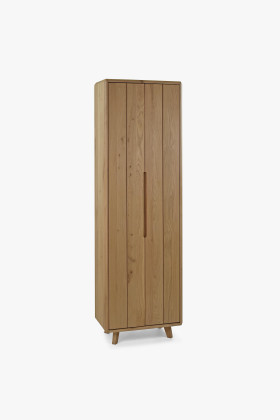 Fehér tölgy tömörfa előszobai szekrény, skandináv dizájn, olaj-viasz